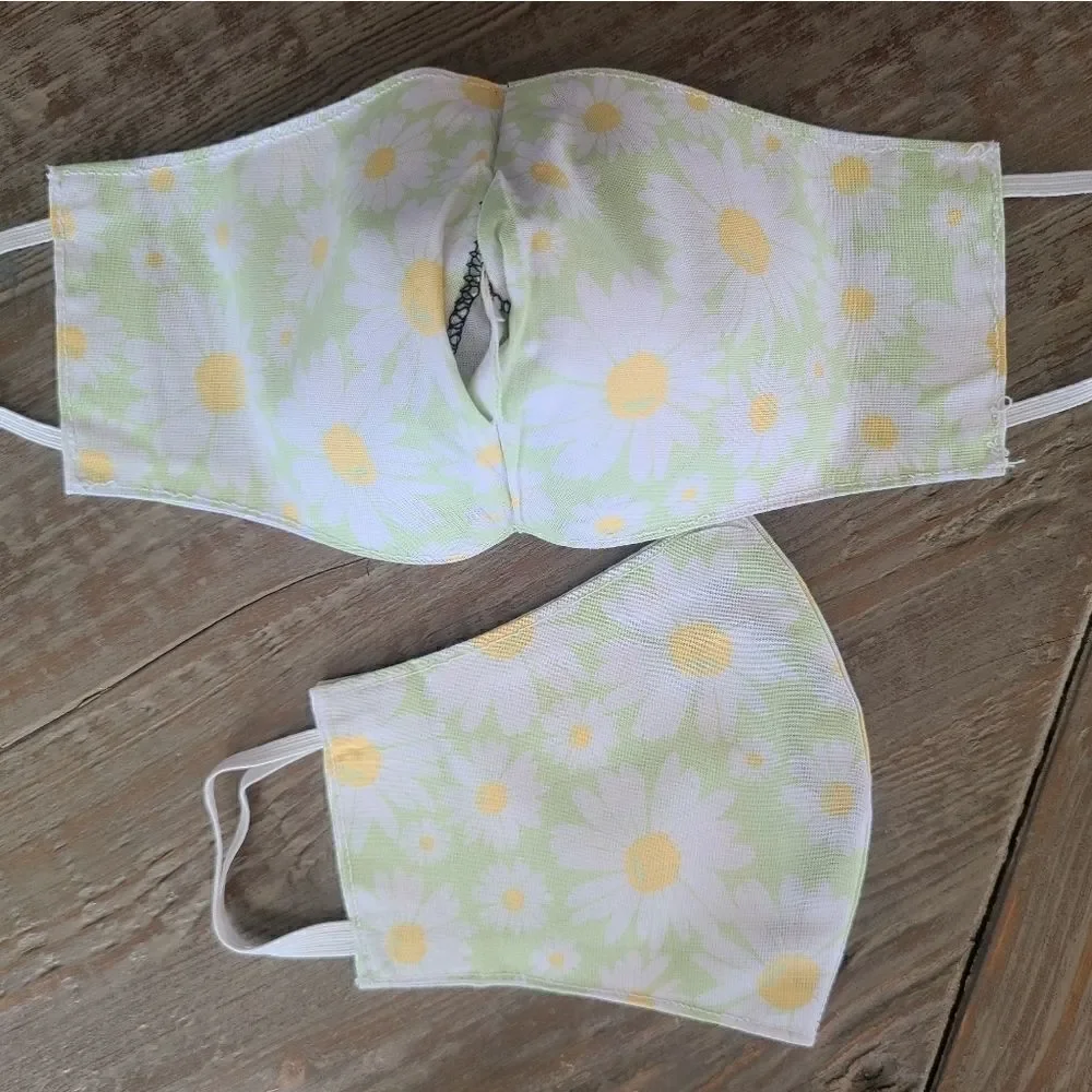 2 NEW Women's Daisy Face Masks